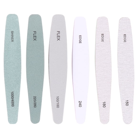 BRIGHTFUFU 6 limas de uñas profesionales, pulidoras de uñas de doble cara, herramientas de manicura