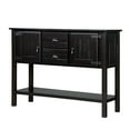 thumbnail image 3 of Barara King Console Table, Entryway Table, Console Sofa Table, Display Shelf,48" Solid Wood Sideboard Console Table with 2 Drawers and Cabinets and Bottom Shelf (Espresso, 3 of 11