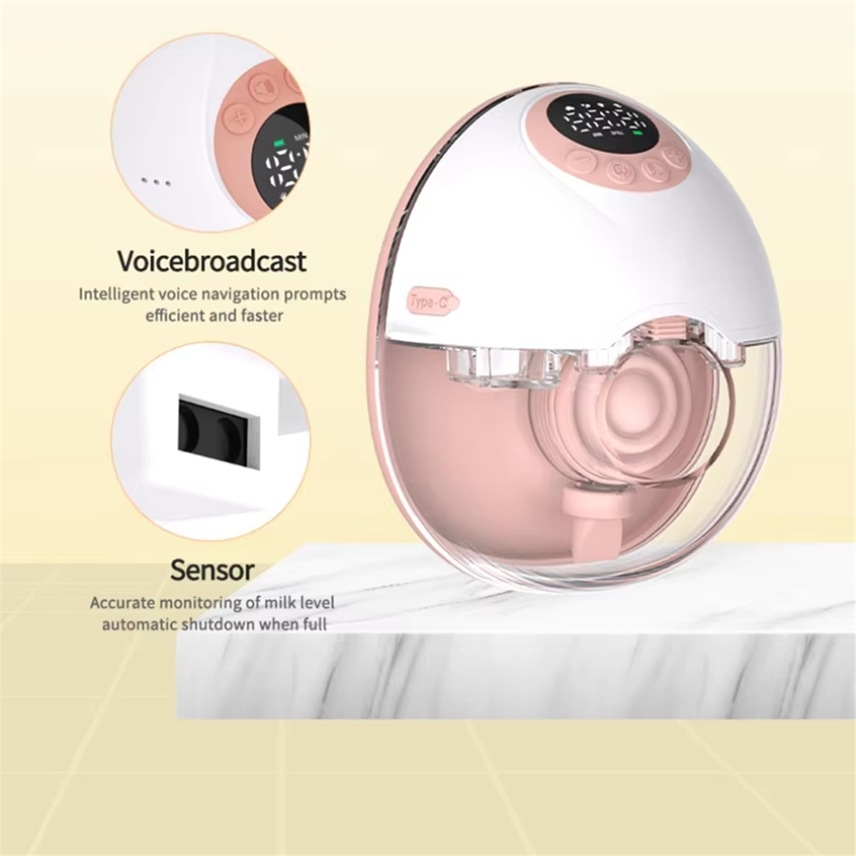 Wearable Wireless Bra Breast Pump with Cordless Bottle Design Wearable Silicone Flange Milk Manual Breast Pump,1 * Breast Pump,Pink