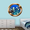 thumbnail image 2 of VWAQ Coral Reef Wall Decal School Of Fish Ocean Porthole Wall Sticker Mural - BP16 (20" Diameter), 2 of 3