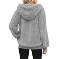thumbnail image 5 of Inleife Women's Plush Hoodies Long Sleeve Drawstring Pocket Casual Solid Color Warm Hooded Sweatshirts, 5 of 5