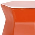 thumbnail image 3 of Safavieh Modern Hexagon Indoor/Outdoor Garden Patio Stool, Orange, 3 of 4
