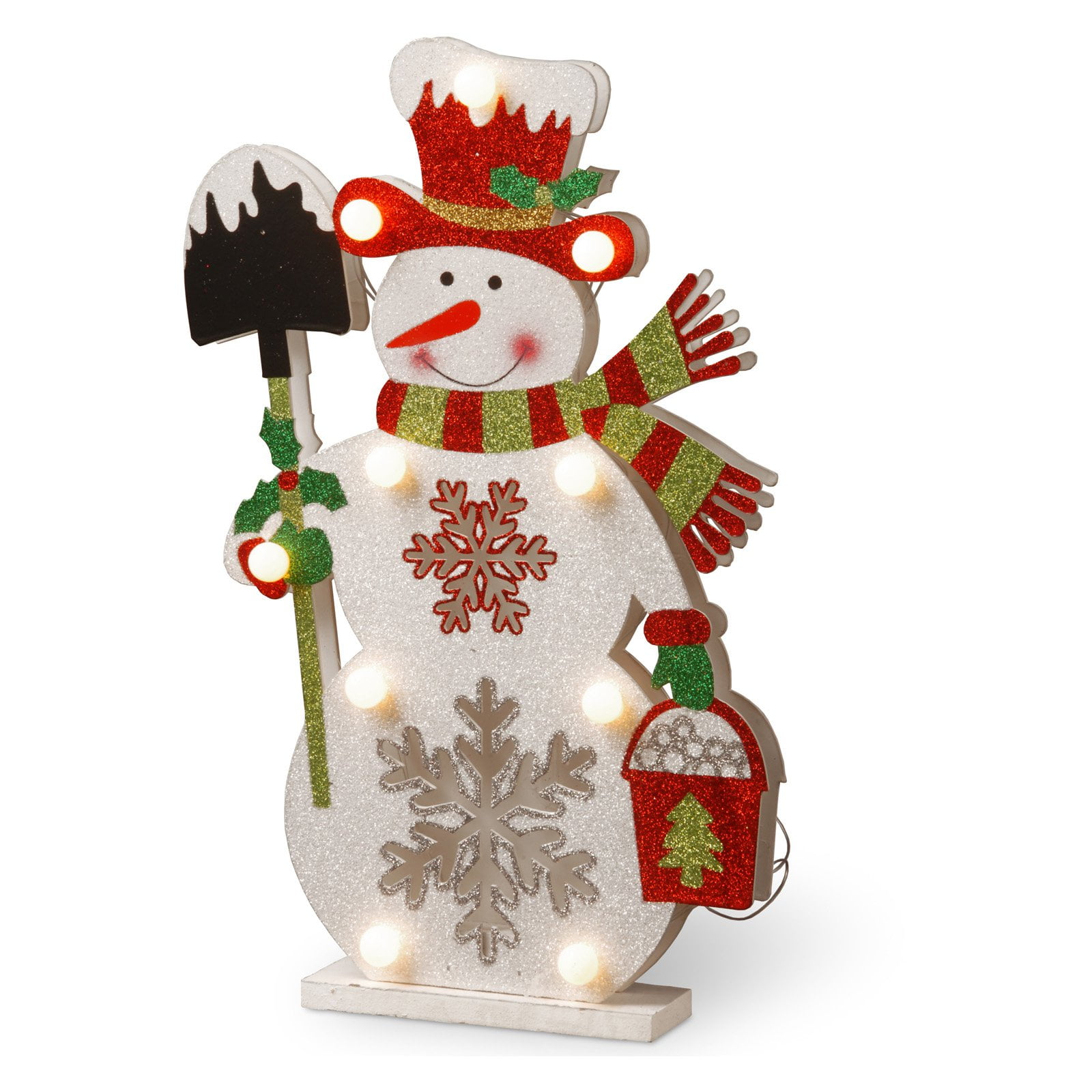 PreLit 17" Wooden Snowman