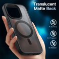 thumbnail image 4 of JETech 3 in 1 Magnetic Case for iPhone 14 Pro Max 6.7-Inch with 2 Pack Tempered Glass Screen Protectors, Compatible with MagSafe, Translucent Matte Back Shockproof Phone Cover (Black), 4 of 7