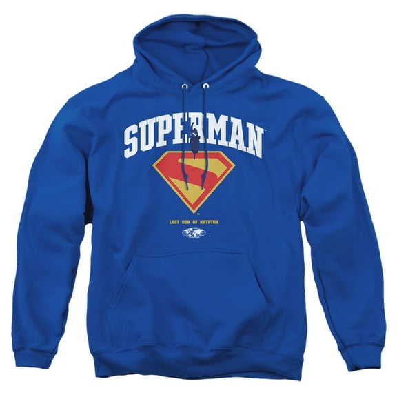 Superman 2025 College Logo Adult Pull-Over Hoodie