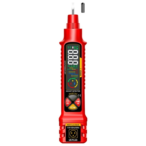 Multifunction Smart Voltage Tester Pen - Detect AC/DC Voltage, Wire Continuity, and Socket Wiring, with LED Flashlight and Color Display for Electricians and DIY Use