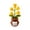 Yellow, variant on Crochet LED Flower Lamp, Handmade Pink Potted Plant Night Light with Five Blossoms, Home Decor for Bedside Desk and Shelf, 6.3 in