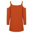 thumbnail image 4 of SNKSDGM Women's Plus Casual Easter Shirt off The Shoulder Tops for Women Long Sleeve Flowy Women Fashion Long Sleeved off The Shoulder Solid Color T Shirt Top Spring Tops for Women Plus Size, 4 of 7