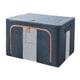 thumbnail image 2 of Organizador de bolsa de almacenamiento de ropa plegable, contenedor reforzado con ventana transparente con cremallera resistente de 66L para ropa de Sunnimix Compartimientos de almacenaje, 2 of 7