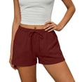 thumbnail image 2 of DeHolifer Womens Sweat Shorts Summer Workout Running Casual Soft High Waist Drawstring Lounge Shorts with Pockets Wine 2XL, 2 of 5