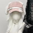 thumbnail image 3 of Slccxzc Plush Puppy Ears Cabbie Beret Soft Cotton Women Painter Hat Trendy Y2K Newsboy Cap Daily Headwear, 3 of 7