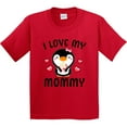 thumbnail image 3 of Inktastic I Love My Mommy with Cute Penguin and Hearts Youth T-Shirt, 3 of 5