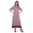thumbnail image 1 of Moomaya Robe Plissée Imprimée Tunique à Manches au Coude Tenue d'Été Kurti pour Femmes, 1 of 5