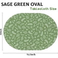 thumbnail image 5 of Sage Green Oval Tablecloth 60 x 84 Inches, Leaves Flower Summer Autumn Tablecloth Table Cover Table Cloths for Parties Kitchen Table, Polyester Fabric Floral Tablecloth, Sage Green Decor Accessories, 5 of 6