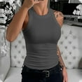 thumbnail image 2 of YUDTA Womens Ribbed Tank Top with Crew Neck Soft Camisole Tops for Women Crew Neck Workout Tank Cutes for Women Tank Tops with Crew Neck for Women 2025 Womens Ribbed Tank Tops Cami Tanks, 2 of 4