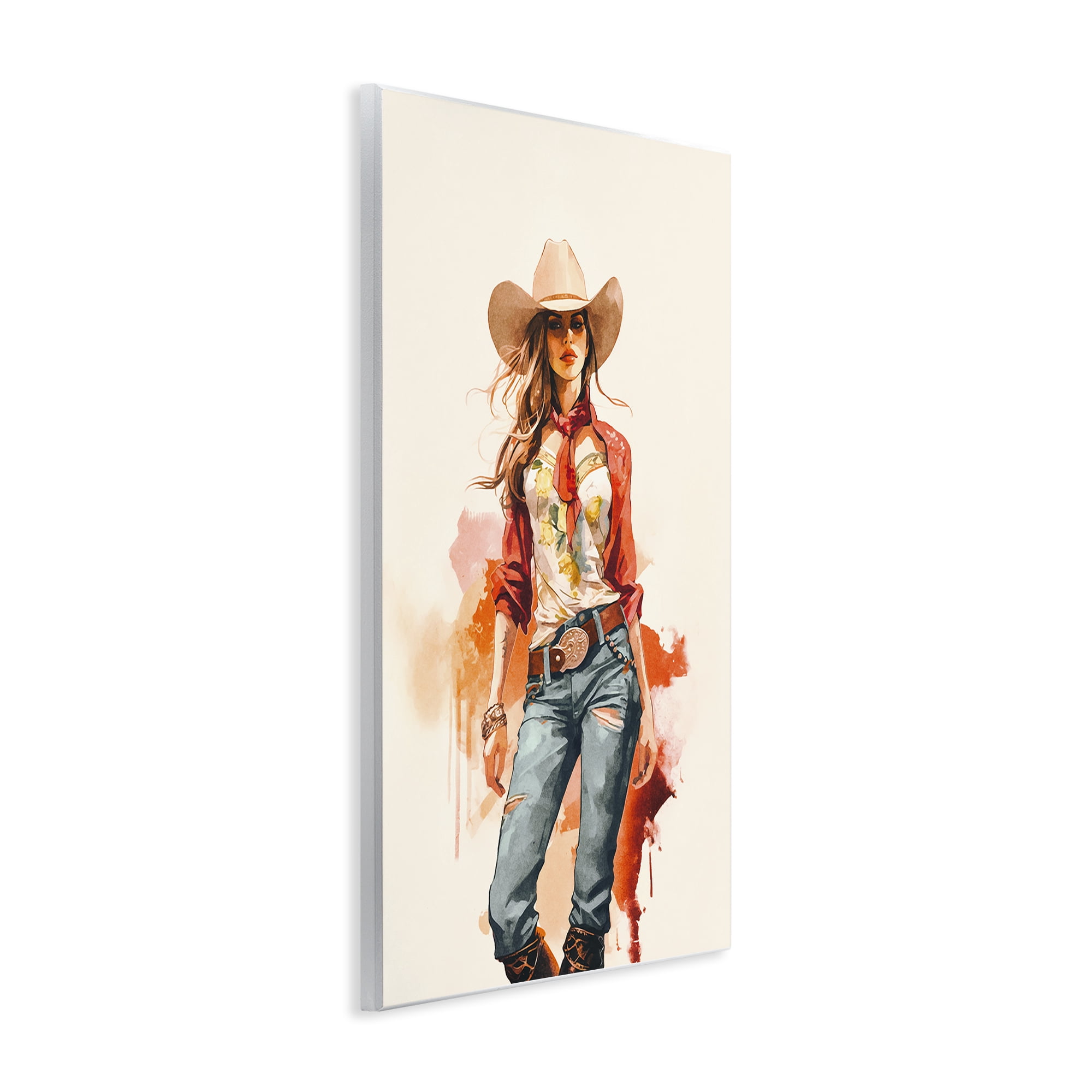 Stupell Industries Wild West Cowgirl Charm People Painting Unframed Art Print Wall Art, 13 x 19