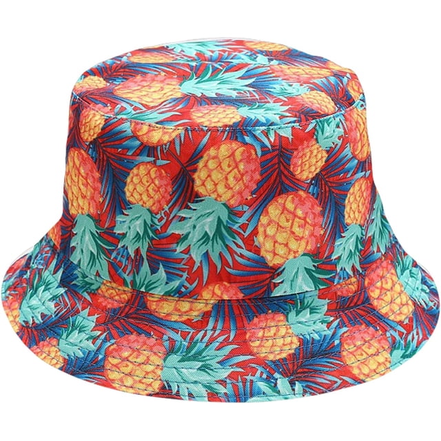 LinYooLi Womens Bucket Hat Fresh Fruit Pattern Reversible Men Fisherman Hat Teen Unisex Travel Sport Sun Protection Basin Hat