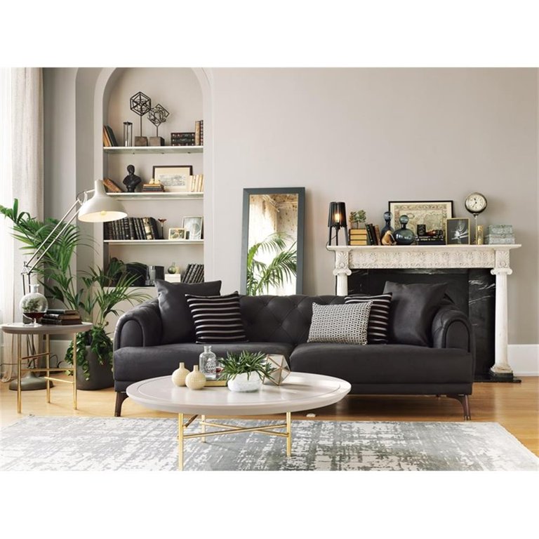 ^_^ 　NOANA sofa 3seater Enza Home Navona 3-Seater Fabric & Wood Sofa Bed in Dark Brown