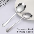 thumbnail image 2 of 2 Pcs Stainless Steel Large Buffet Serving Spoons Stainless Steel Serving Spoon Silver Serving Spoons with Long Handle, 2 of 5