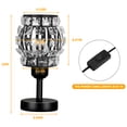 thumbnail image 3 of Modern Crystal Lamp with Vase Shade Bedside Lamp Black 2 Piece Set, 3 of 3