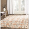 thumbnail image 3 of Safavieh Dhurries Rachel Geometric Wool Area Rug, Ivory/Tangerine, 5' x 8', 3 of 8