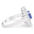 thumbnail image 4 of Vintage Oval Halo Wedding Ring Simulated Tanzanite CZ 925 Sterling Silver Size 6, 4 of 5