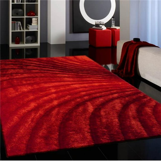 Amazing Rugs 3D305R-811 8 x 11 ft. 3D Shaggy Ava Red Hand Tufted Area Rug