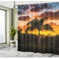 thumbnail image 5 of Ambesonne Tropical Shower Curtain, Exotic Tree at Sunset, 69"Wx84"L, Orange Green, 5 of 5