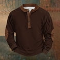 thumbnail image 1 of Men's Retro Halloween Quarter Button Collar Sweatshirt Haunted House Acting Essential Partially Buttoned Pullover Vintage Horror Print Last-Minute Halloween Party, 1 of 3
