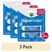 (3 pack) Vicks Vapo Inhaler, Soothing Non-Medicated Vapor Inhaler with Menthol Scent, 2 Count