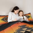 thumbnail image 5 of Western Quilt Vintage Geometry Triangle Diamond Bedding Set,Boho Western Comforter Set King,Southwestern Native Aztec Duvet Insert Ethnic Tribe Arrow Sriped Room Decor,Orange Grey, 5 of 7