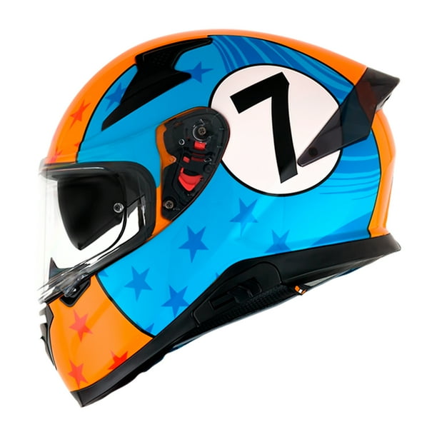 Casco Integral Para Moto ABS Hax Impulse Gulf S Color Naranja Hax