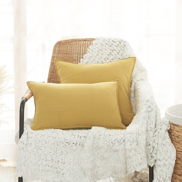 Xiao Hua Cojín decorativo, 30 x 50 cm (incluye núcleo elástico de 380 g) Cojín decorativo dorado, 1 funda de algodón lavable a máquina y relleno de algodón PP, suave para sofá, cama o sala de estar.