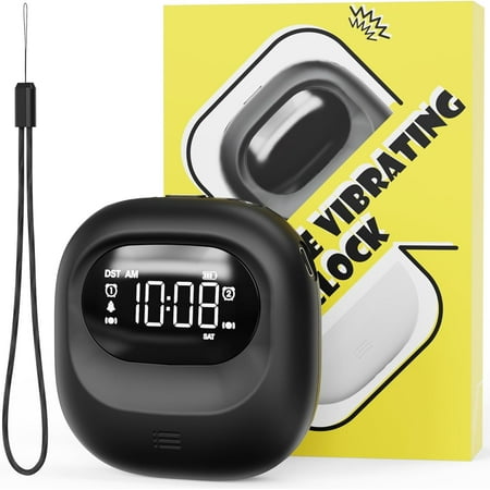 Rechargeable Vibrating Bed Shaker, 3000mAh Portable Travel Clock Under Pillow for Teens, Deaf People, Heavy Sleepers, Adults – 160-Day Standby, Great for Bedroom or Dorm Use