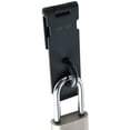 thumbnail image 2 of Cerradura de puerta con cierre de candado y tornillos para puerta, muebles, gabinete, cajón, alacena y jardín, 4 pulgadas, acero inoxidable con acabado negro mate brillar Electrónica, 2 of 5