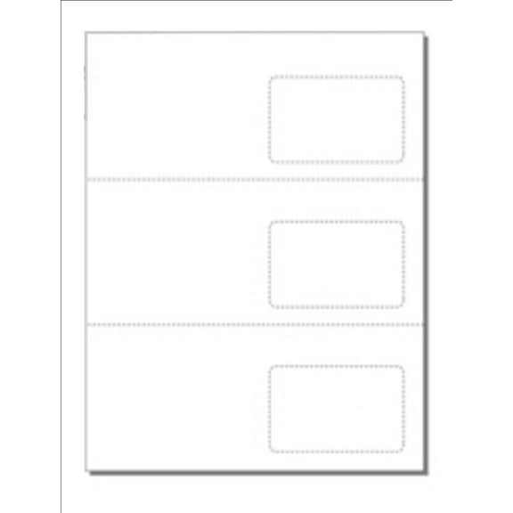 Print-Ready Mailer with Club Card (3-5/8" x 8"), 3-UP on Perfed and Die-Cut 8-1/2" x 11" White 67lb Vellum Paper - 250 Sheets/750 Mailers