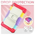 thumbnail image 6 of Dteck Built-in Screen Protector Case for iPad 5th/6th Generation 9.7inch,iPad Air 2/iPad Pro 9.7 inch 2016 Shockproof Silicone+PC Case Kickstand Cover with Shoulder Strap,Colorful/Red, 6 of 8