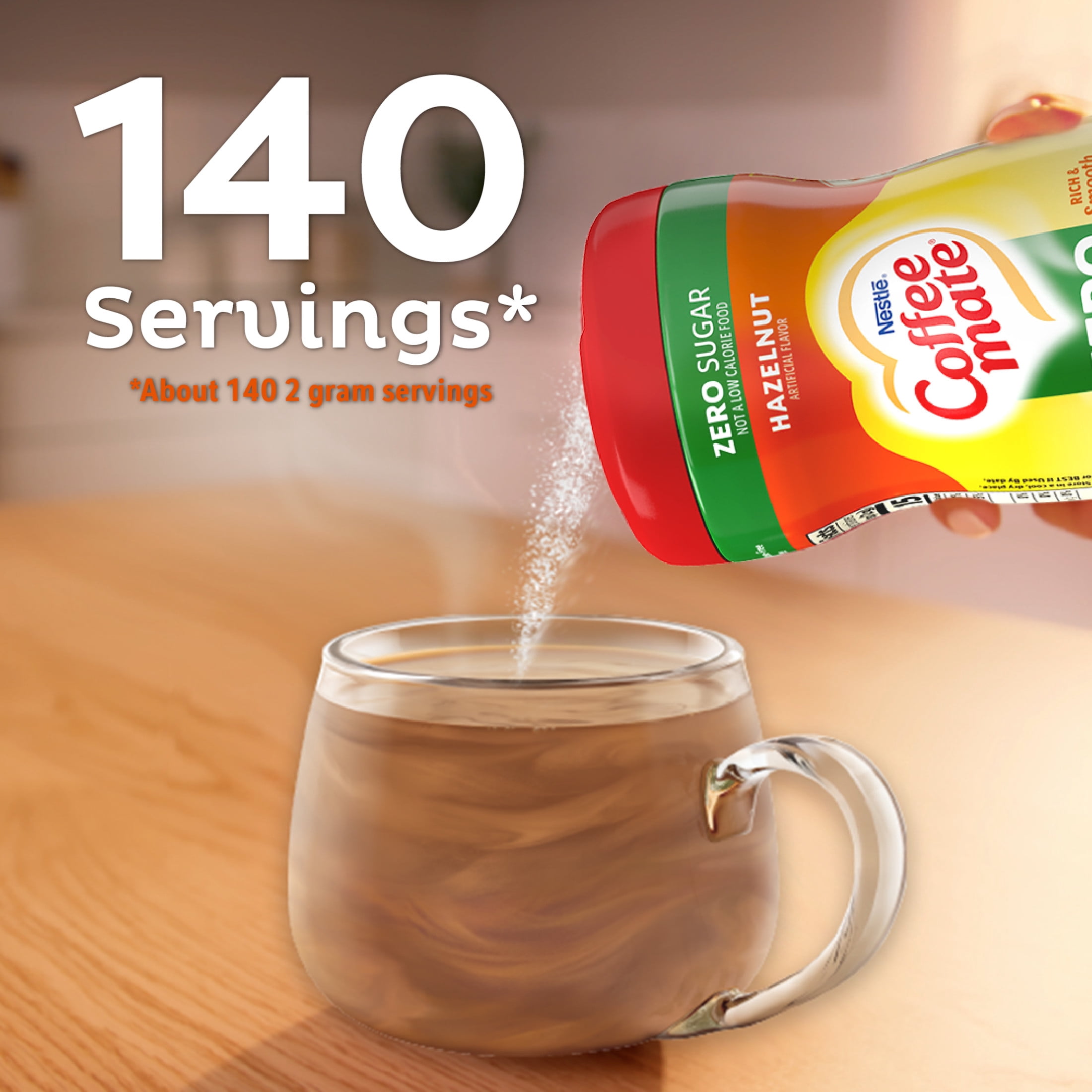 Coffee mate Hazelnut Zero Sugar Powder Coffee Creamer, 10.2 oz