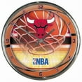 thumbnail image 1 of Chicago Bulls Round Chrome Wall Clock, 1 of 1