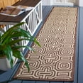 thumbnail image 3 of SAFAVIEH Courtyard Holly Geometric Indoor/Outdoor Runner Rug, 2'3" x 6'7", Chocolate/Natural, 3 of 10