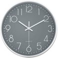 thumbnail image 1 of Reloj de diseño moderno para sala de estar, reloj de pared de cuarzo silencioso de 12 pulgadas que no hace tictac con números grandes para una lectura fácil (GRIS), funciona con pilas para dormitorio, 1 of 1