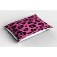 thumbnail image 2 of Hot Pink Pillow Sham Leopard Animal Skin Pattern in Abstract Style Wild Safari Jungle Theme, Decorative Standard King Size Printed Pillowcase, 36 X 20 Inches, Pink Fuchsia Black, by Ambesonne, 2 of 2