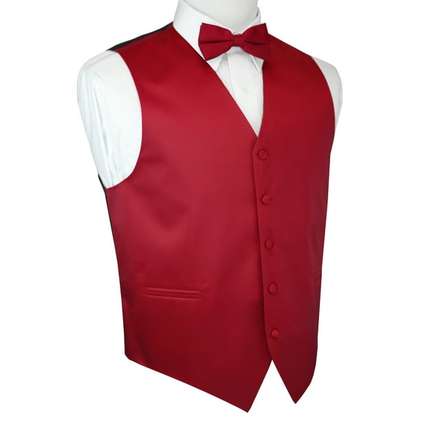 Italian Design, Men's Tuxedo Vest, Bow-tie - Red - Walmart.com