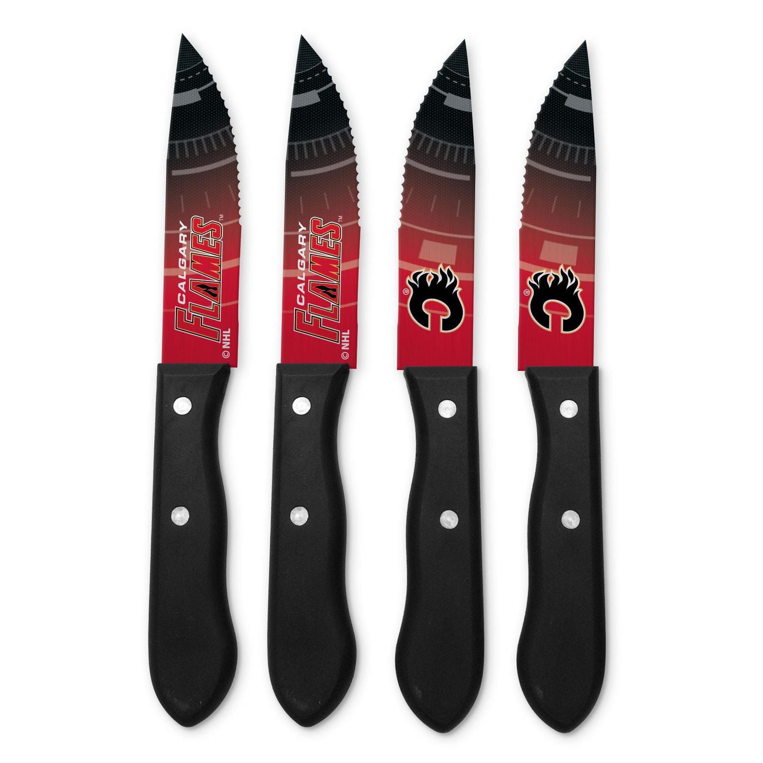 The Sports Vault Steak Knives Set Calgary Flames