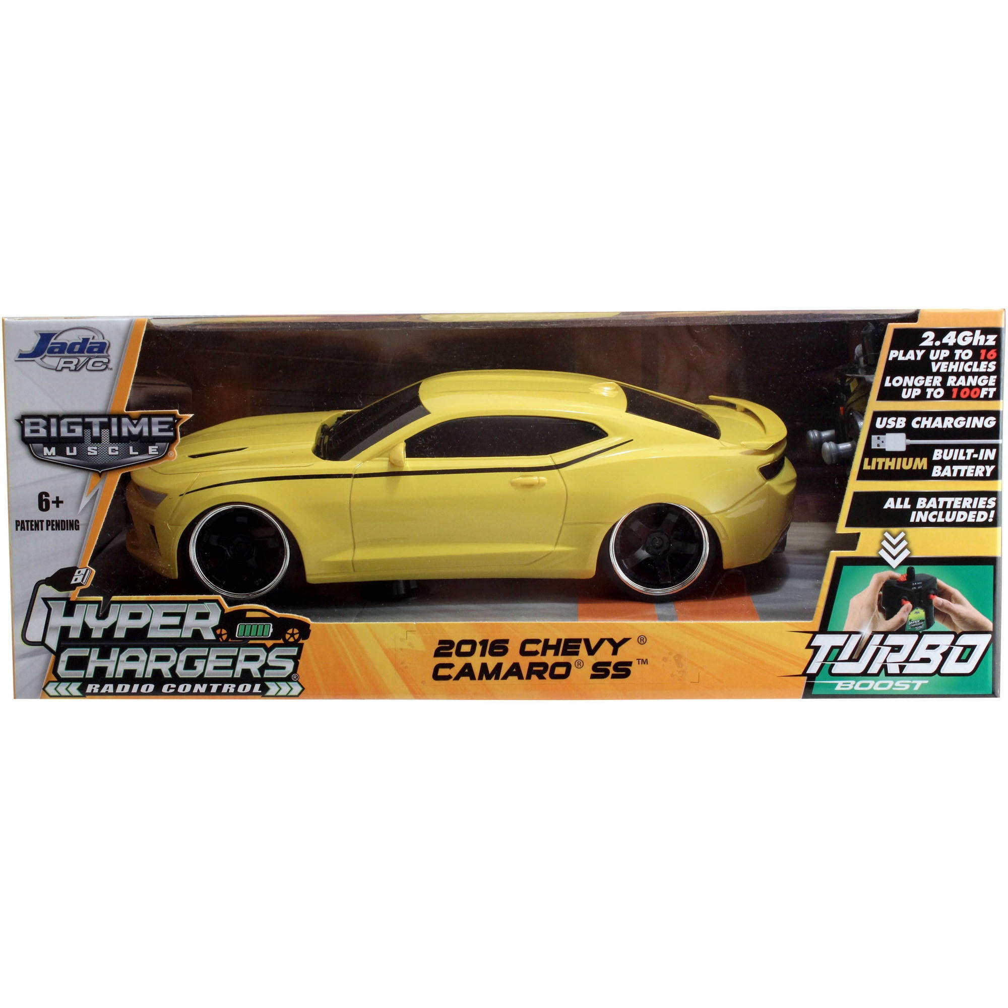 Yellow Jada Cars Radio Control Hyperchargers 2016 Chevy Camaro Scale 1:16 