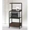 thumbnail image 2 of Crown Mark Baker's Rack, Black metal with shelving and casters, 2 of 2
