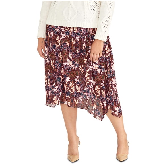 Rachel Roy Womens Floral Print A-line Skirt, purple, Plus Size, 0X