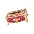 thumbnail image 1 of Home Rectangular Tissue Paper Box holder covers square rectangular Tissue Box holder Case Holder Cover Red Golden, 1 of 4