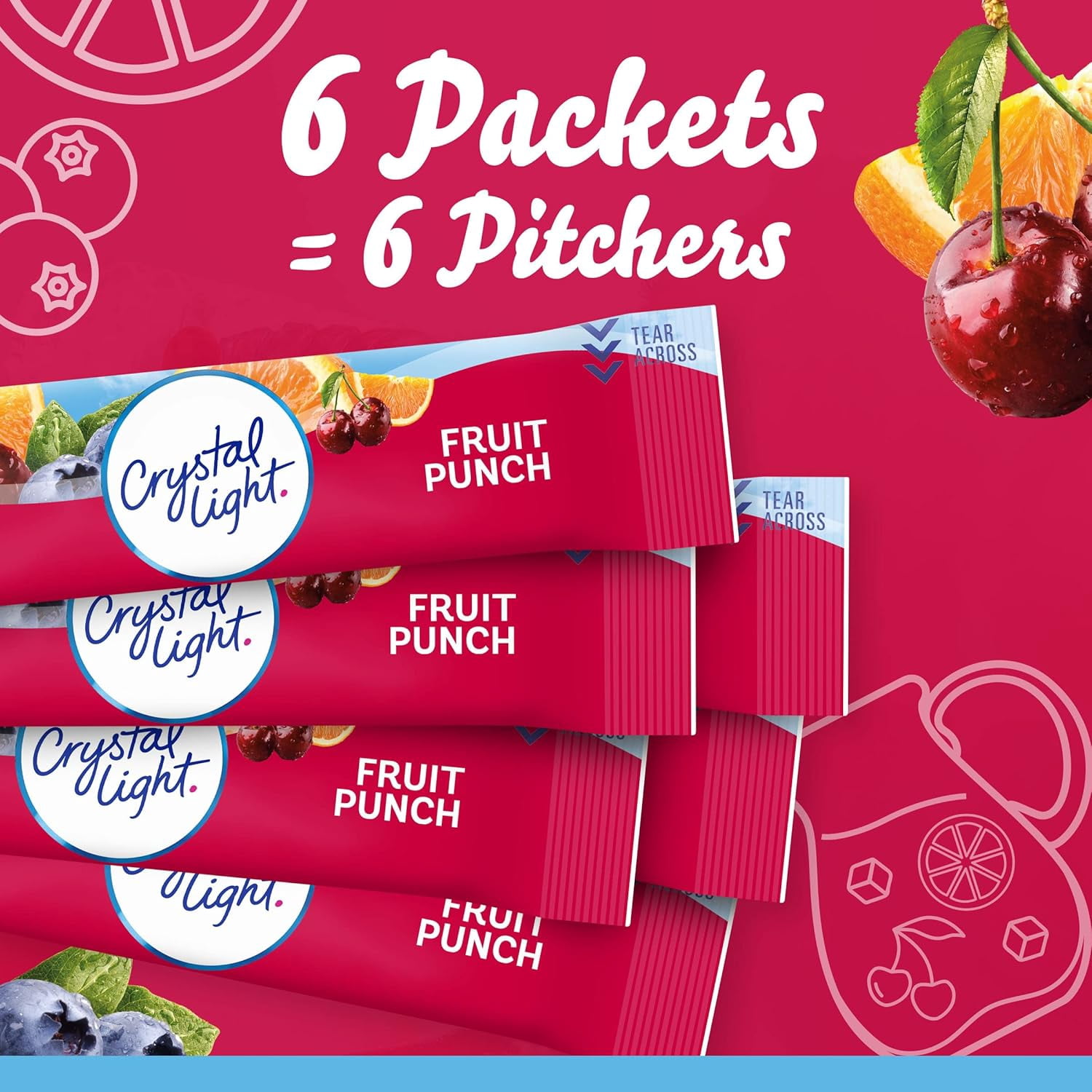 Crystal Light Fruit Punch Powdered Drink Mix Low Calori Sugar Free 6ct (12 Pack)