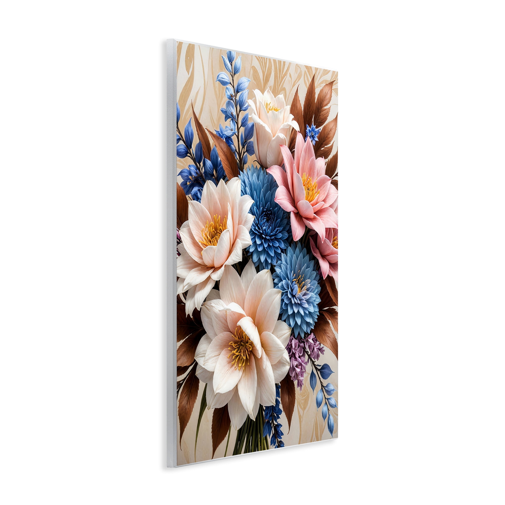 Stupell Industries Pink & Blue Mixed Bouquet Plants & Flowers Painting Unframed Art Print Wall Art, 10 x 15